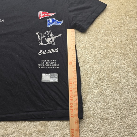 True Religion Brand Jeans Men's Black Graphic T Shirt Est 2002 World Tour XL - Picture 6 of 8